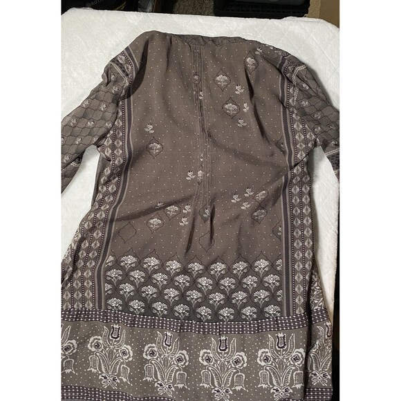 Soch Women's Sz Lg Boho Tunic Top CottageCore Olive Green Hippie Coquette Angel - Picture 2 of 7